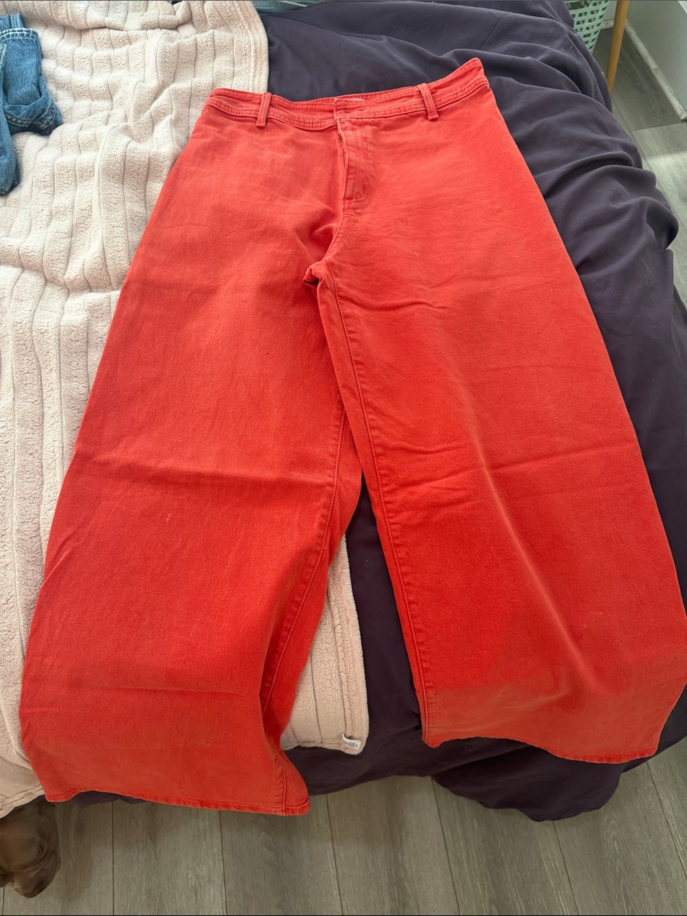 Bright Red Wide-Leg Women’s Jeans